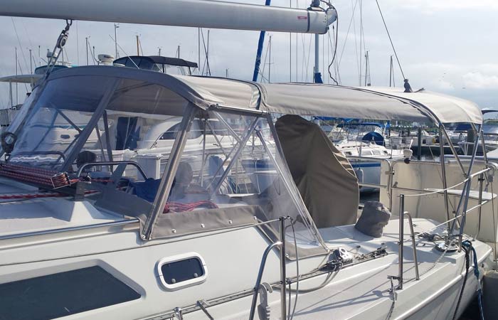 Sailboat Dodger with Bimini cover